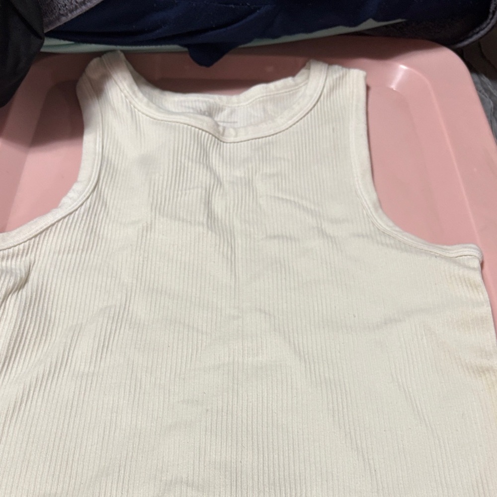 No Boundaries Ribbed White Tank Top